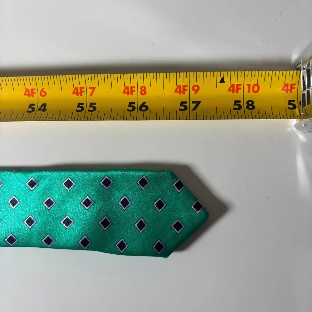 Gianni Versace Vintage Neck Tie Green Aqua Medallion Logo Pattern